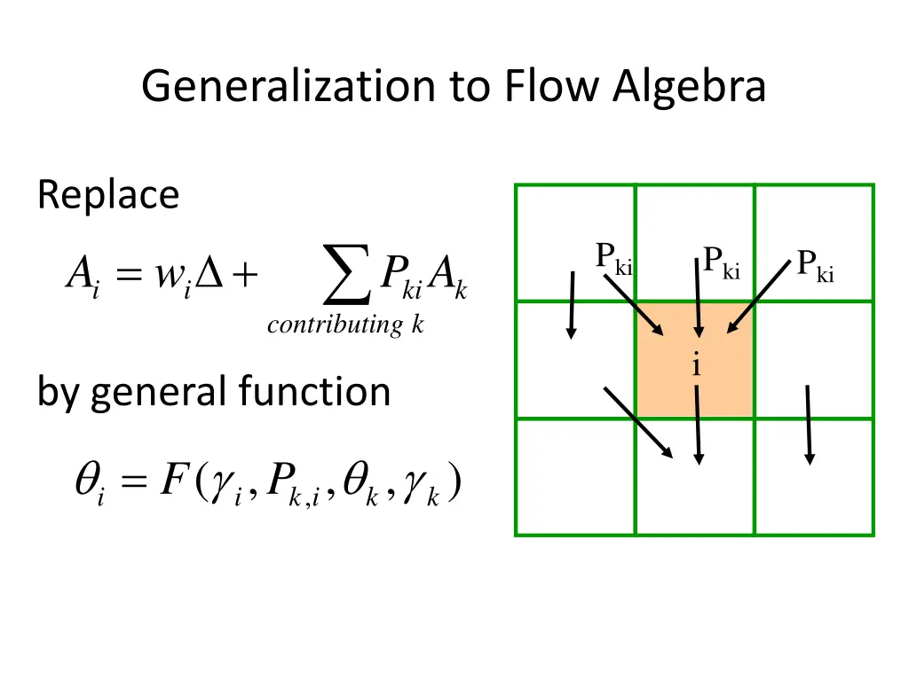 generalization to flow algebra