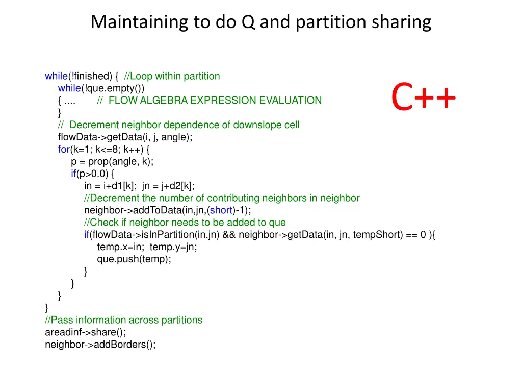 maintaining to do q and partition sharing