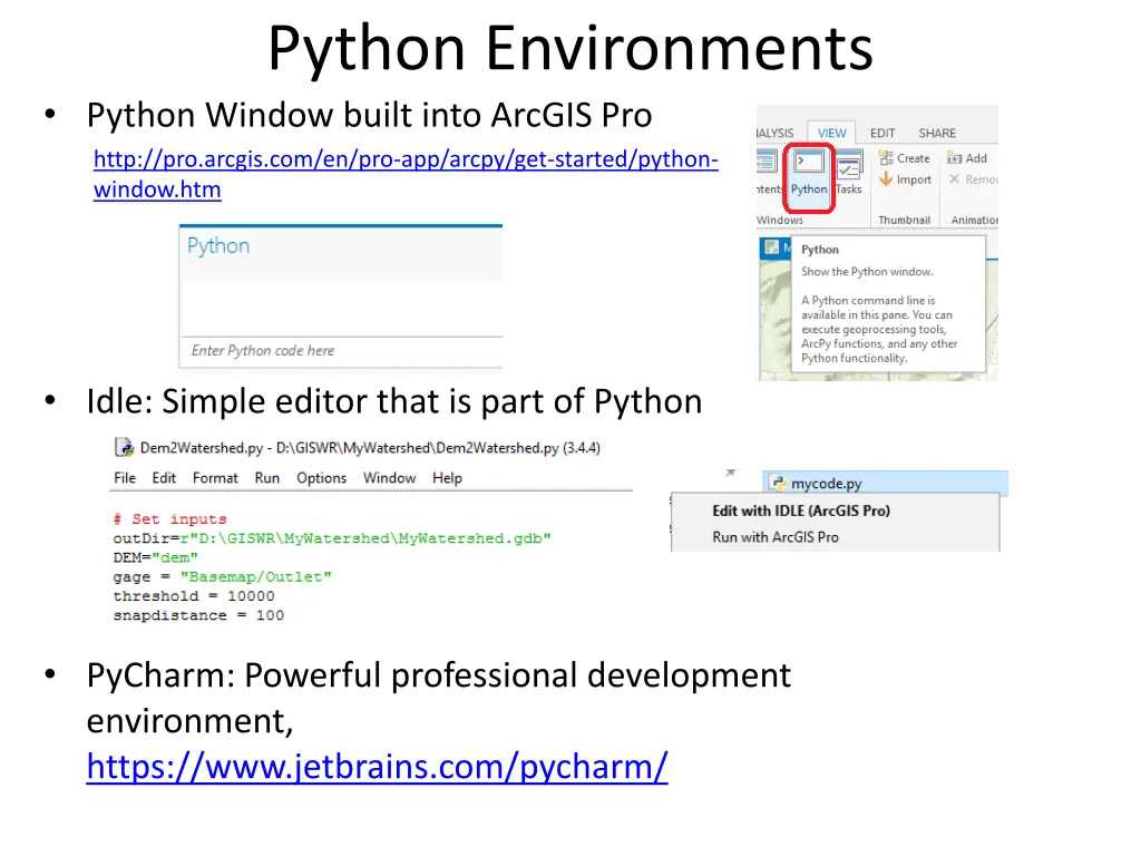 python environments python window built into