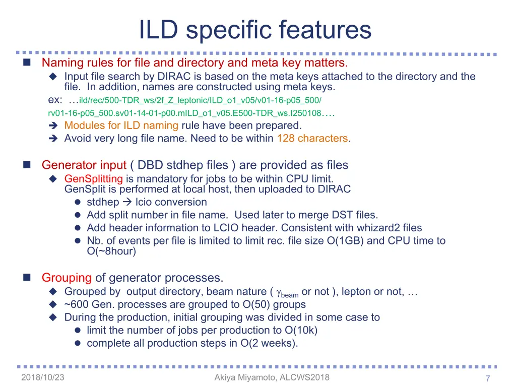 ild specific features