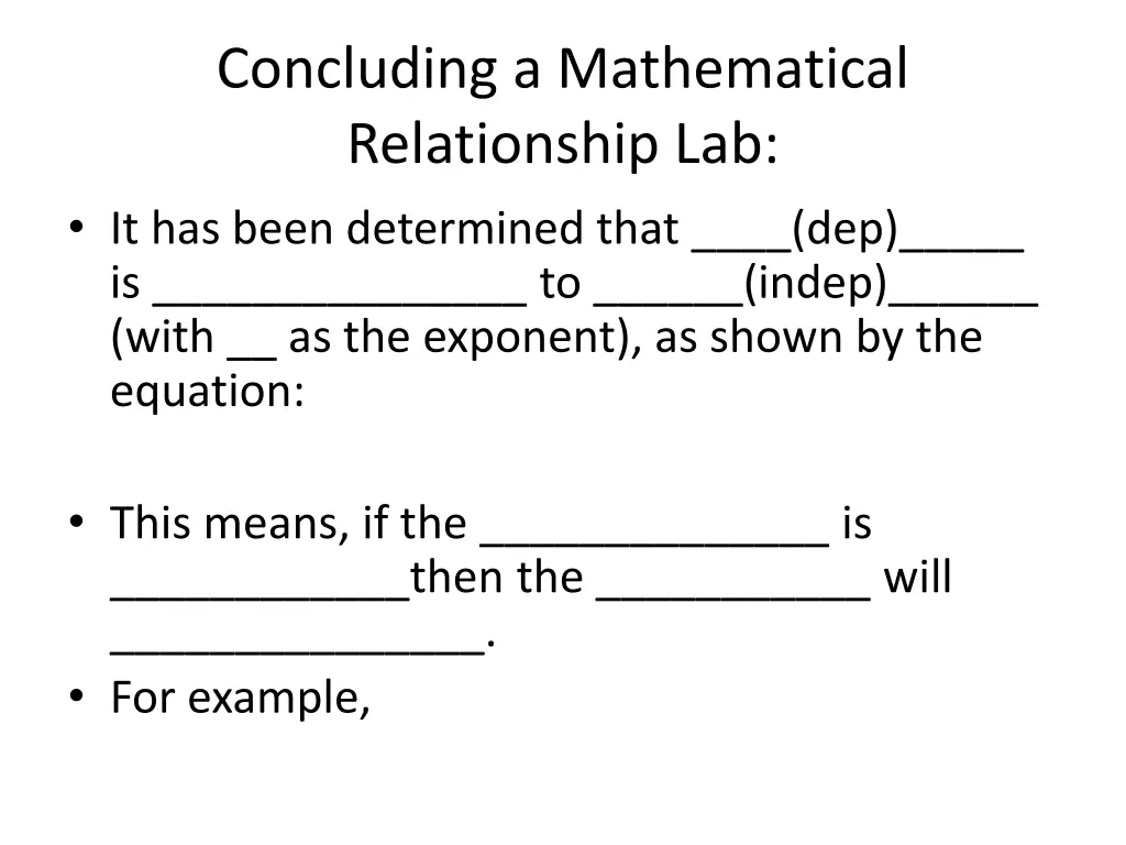 concluding a mathematical relationship