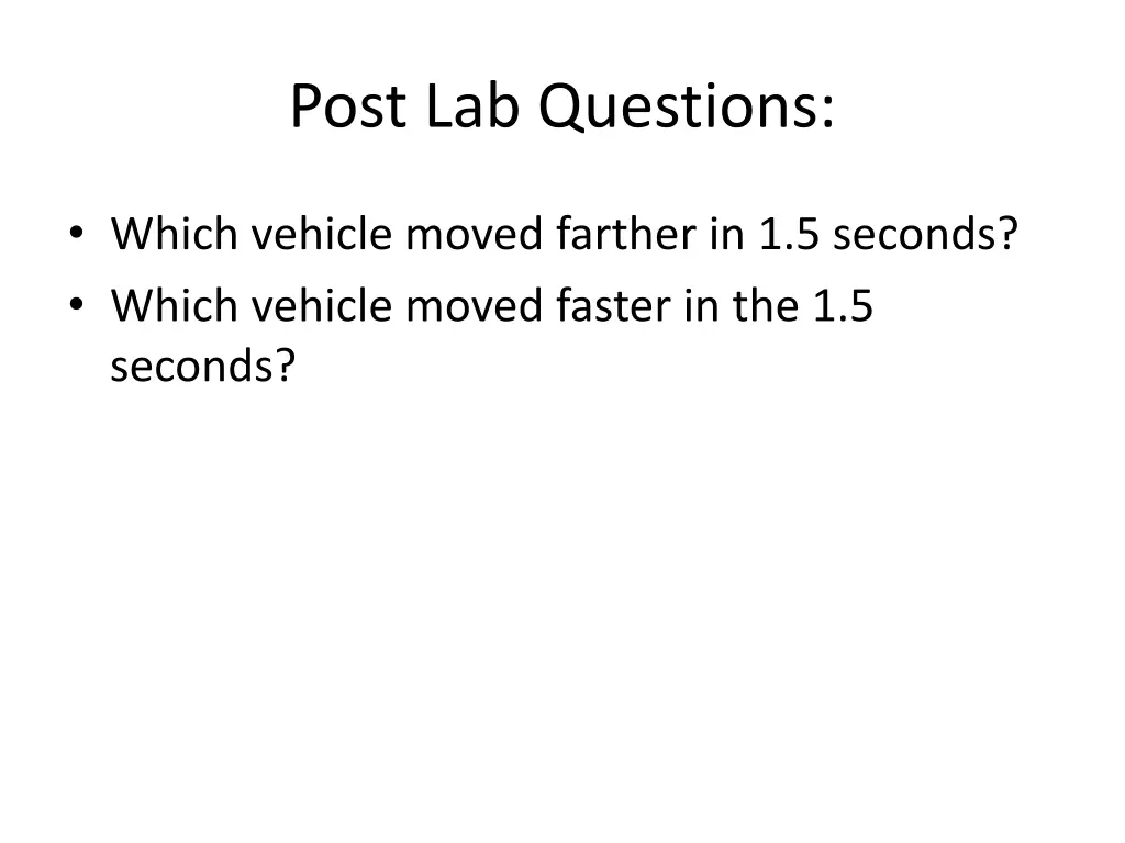 post lab questions