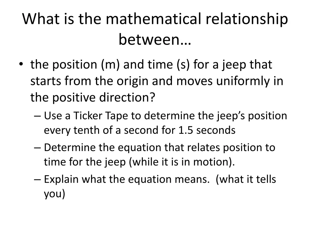 what is the mathematical relationship between 1