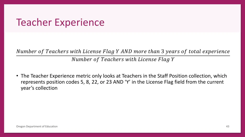 teacher experience