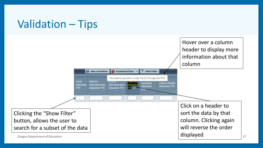validation tips