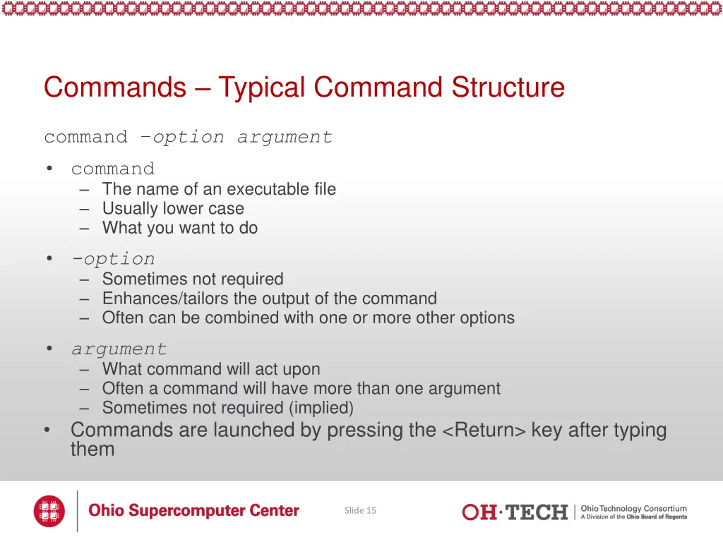 commands typical command structure