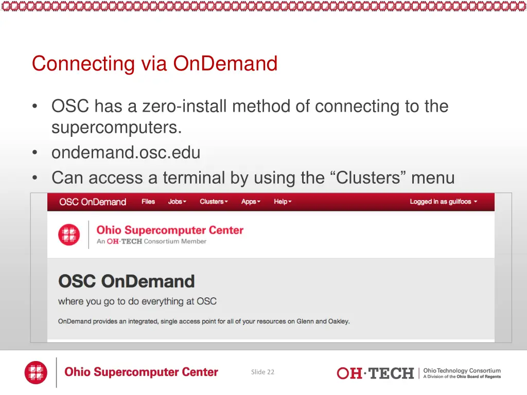 connecting via ondemand