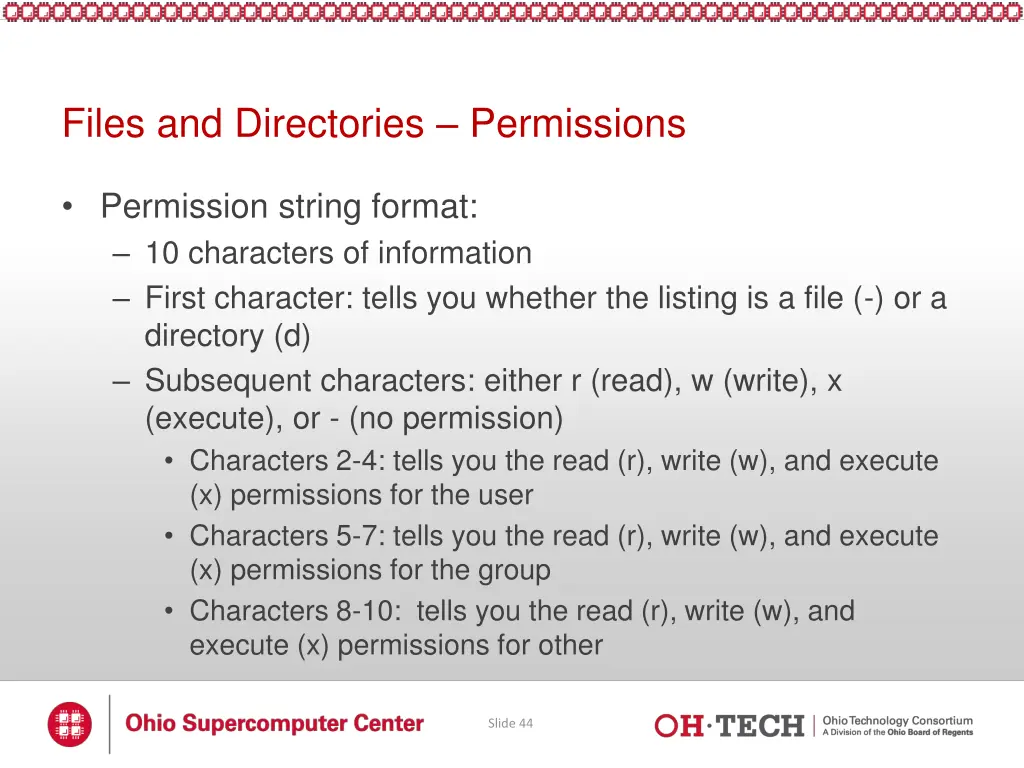 files and directories permissions 1