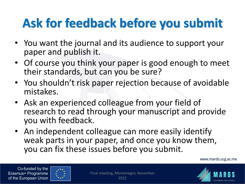 ask for feedback before you submit