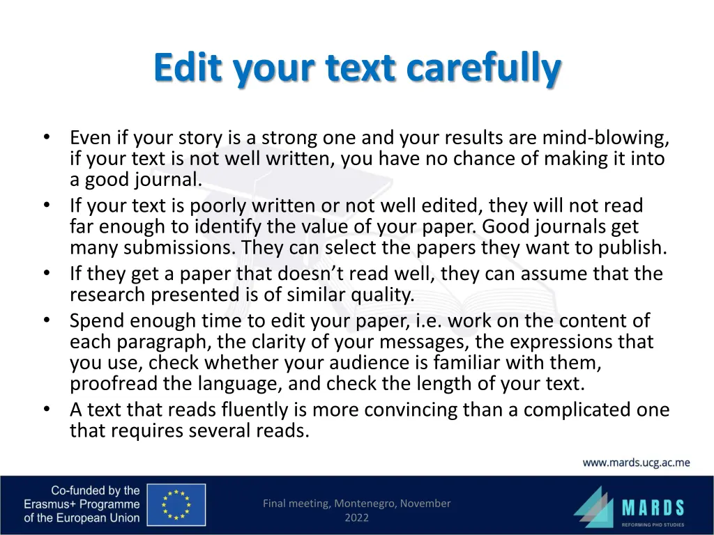 edit your text carefully