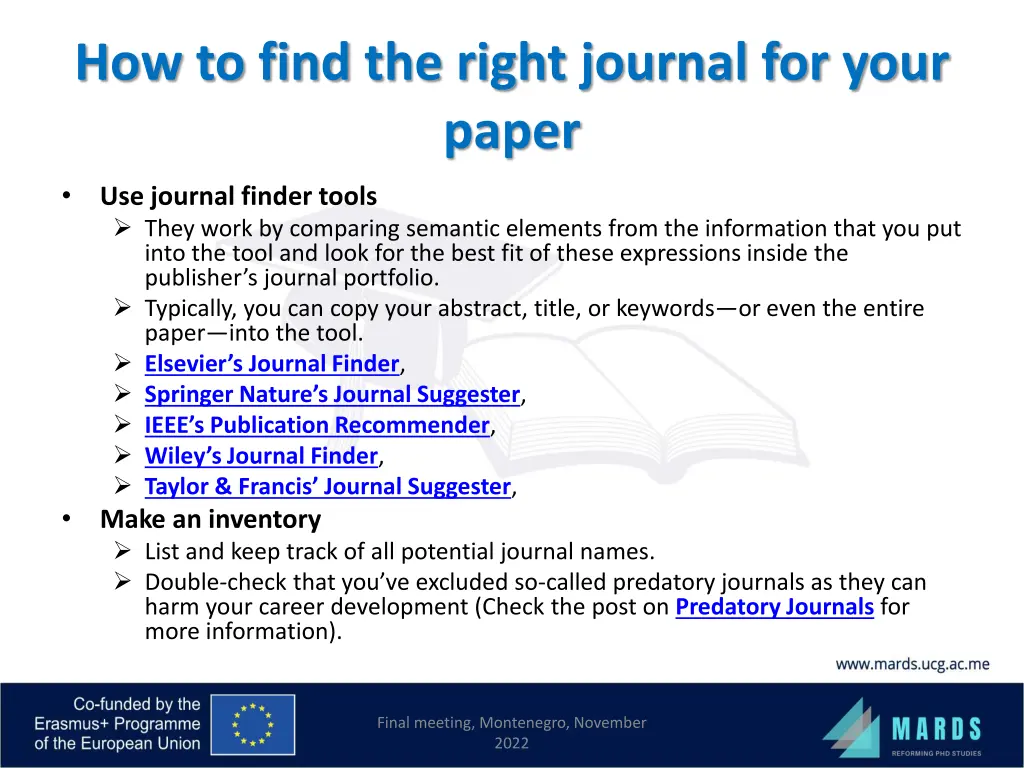 how to find the right journal for your paper 1