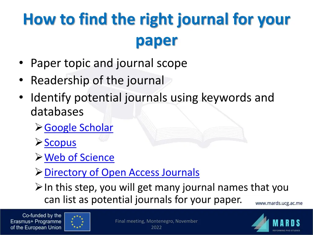 how to find the right journal for your paper