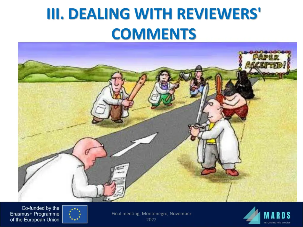 iii dealing with reviewers comments