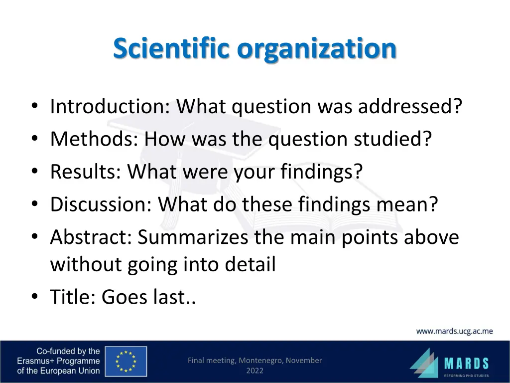scientific organization