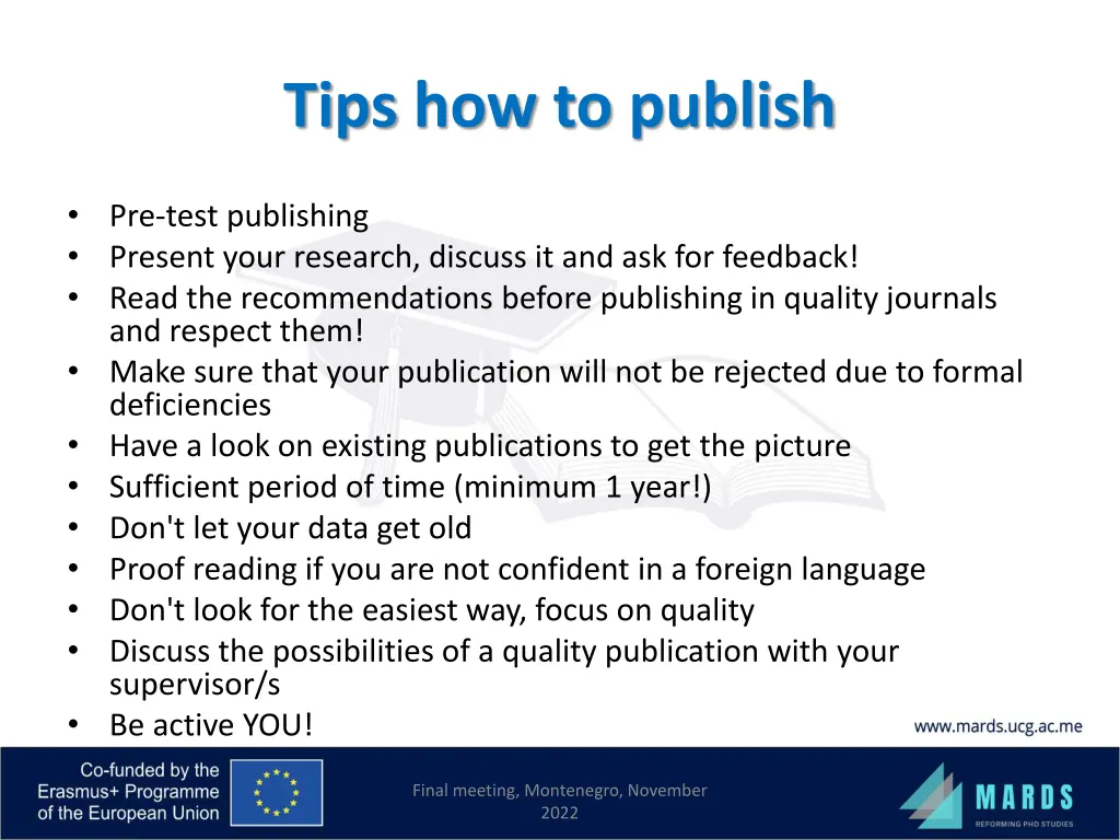tips how to publish