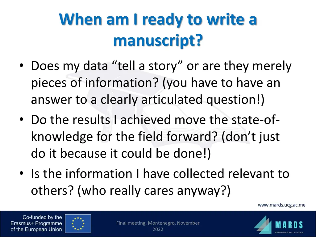 when am i ready to write a manuscript