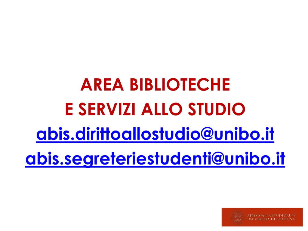 area biblioteche e servizi allo studio abis