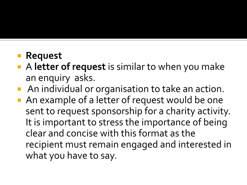 request a letter of request is similar to when