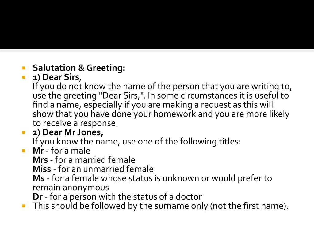 salutation greeting 1 dear sirs