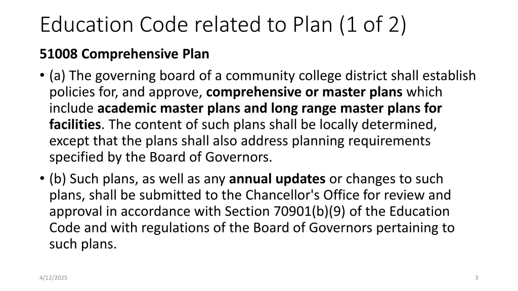 education code related to plan 1 of 2