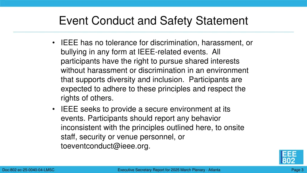 event conduct and safety statement 1