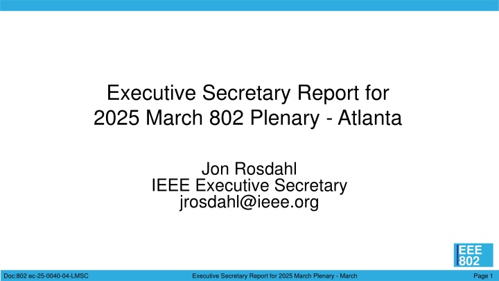 executive secretary report for 2025 march