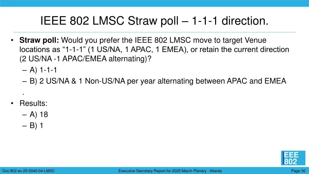 ieee 802 lmsc straw poll 1 1 1 direction