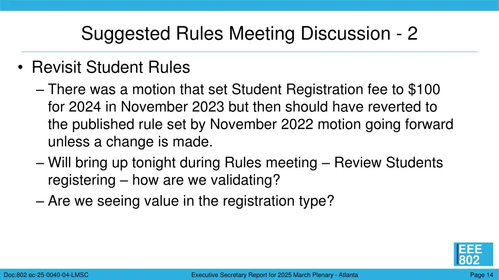 suggested rules meeting discussion 2