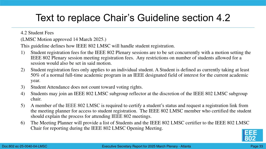 text to replace chair s guideline section 4 2