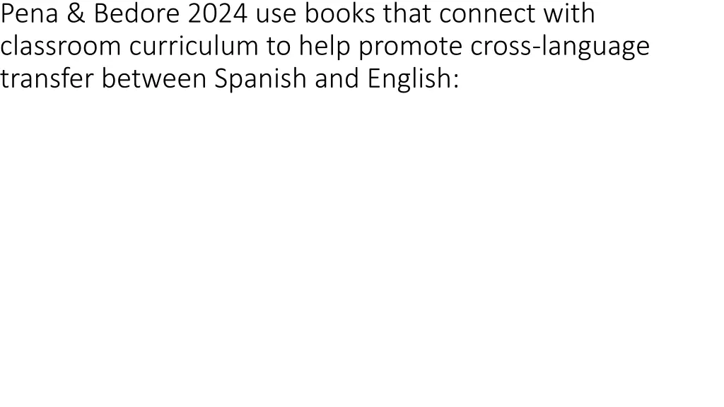 pena bedore 2024 use books that connect with