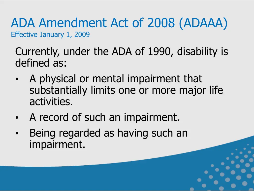 ada amendment act of 2008 adaaa effective january