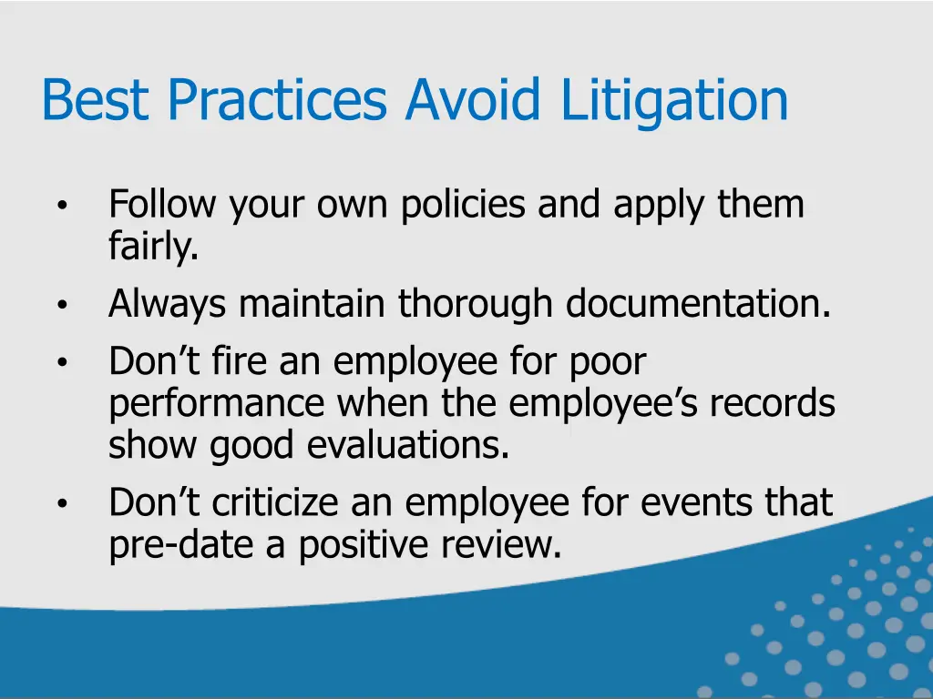 best practices avoid litigation 1