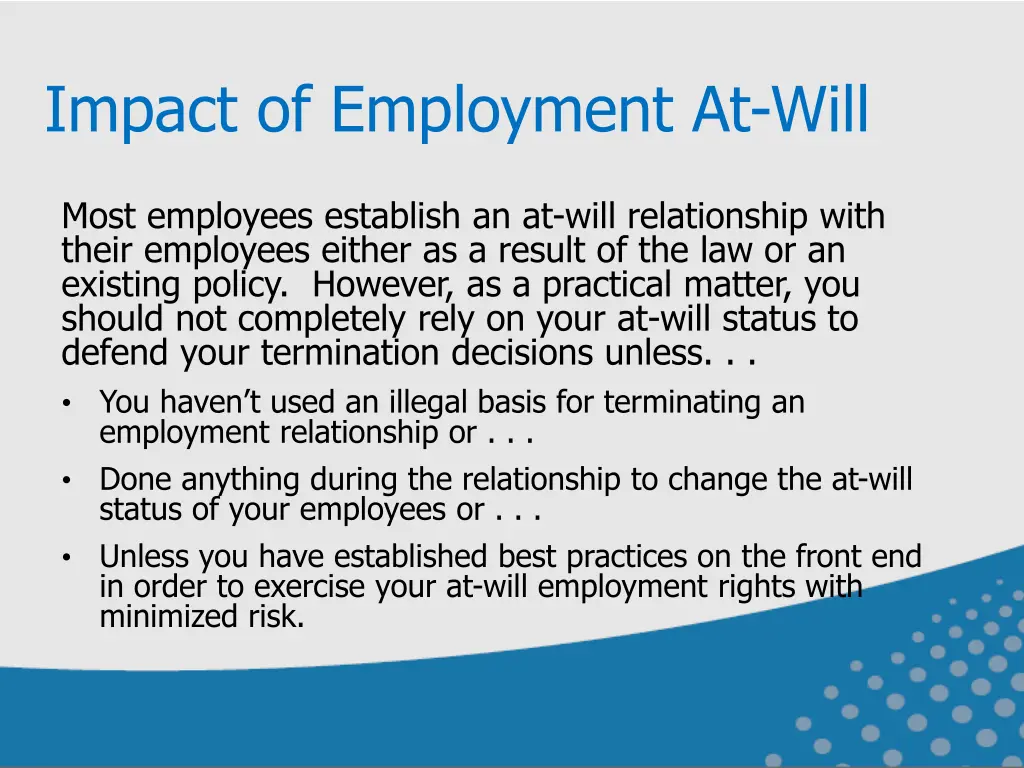 impact of employment at will