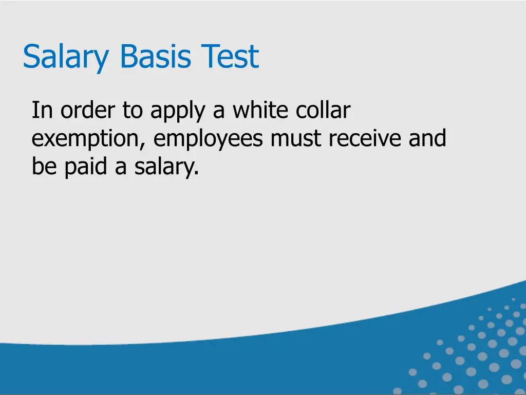 salary basis test
