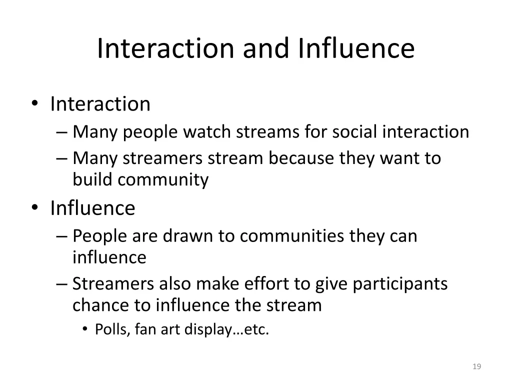 interaction and influence