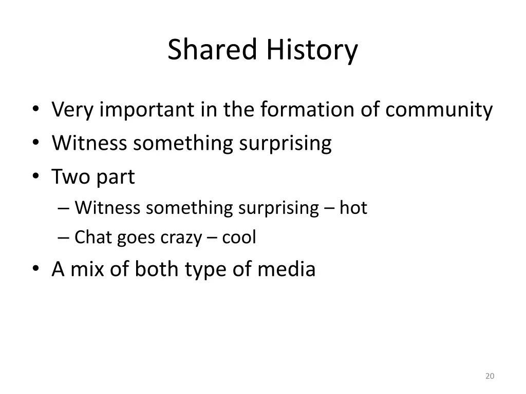 shared history