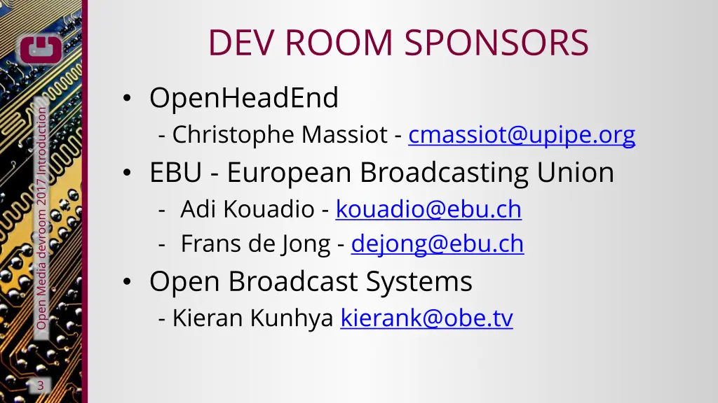 dev room sponsors openheadend christophe massiot