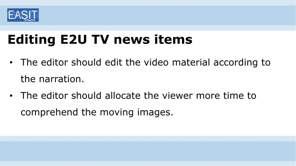 editing e2u tv news items