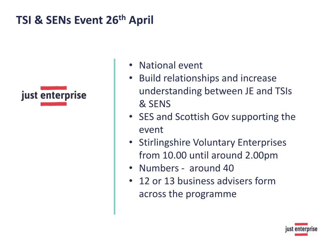 tsi sens event 26 th april
