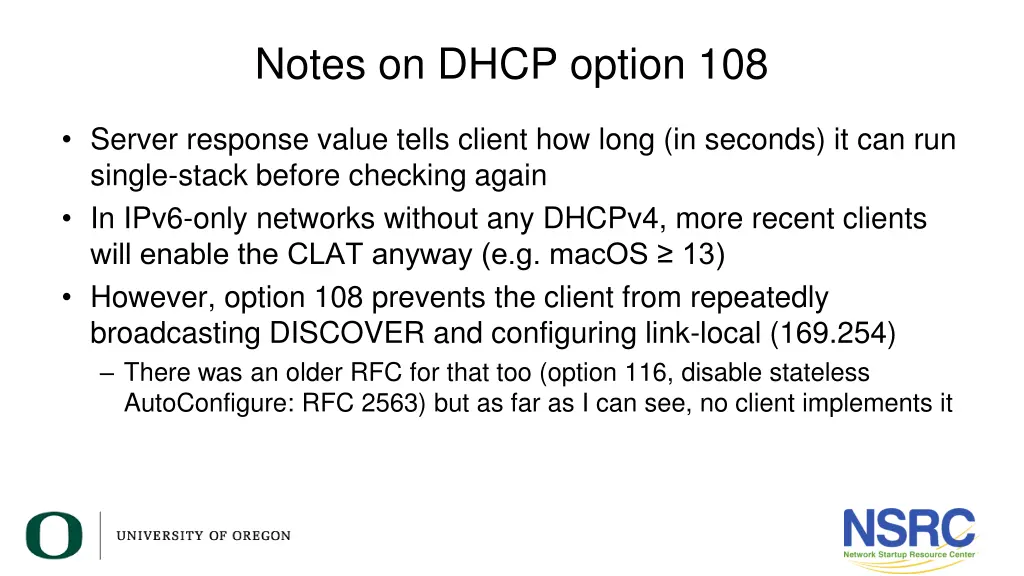 notes on dhcp option 108