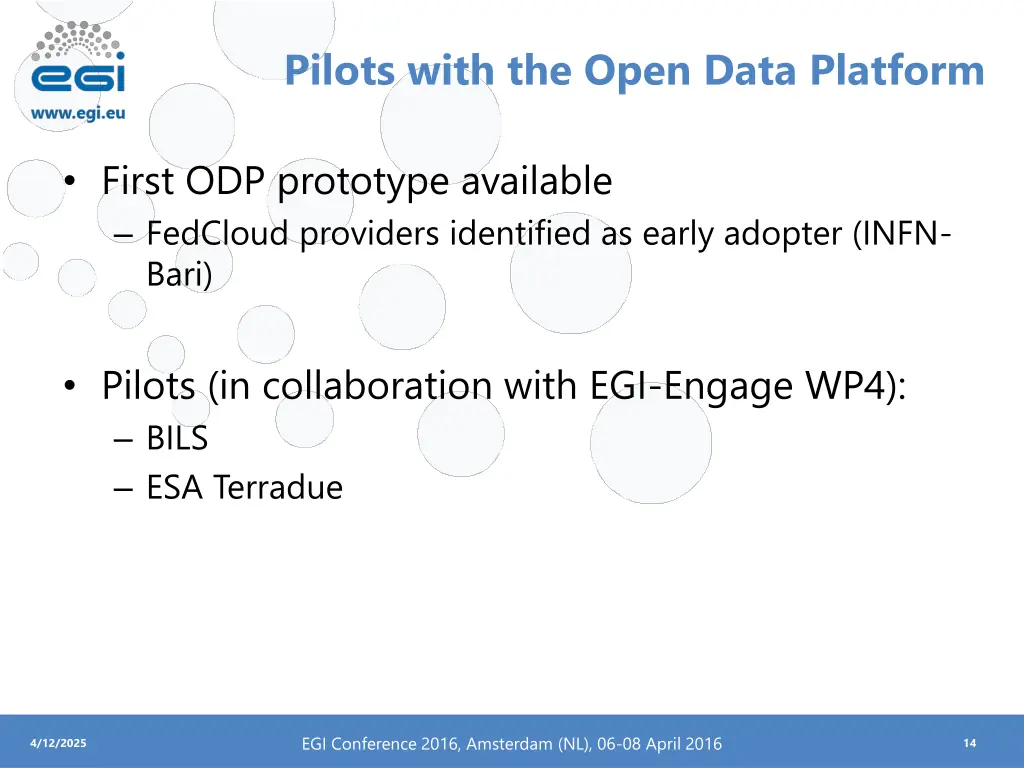 pilots with the open data platform