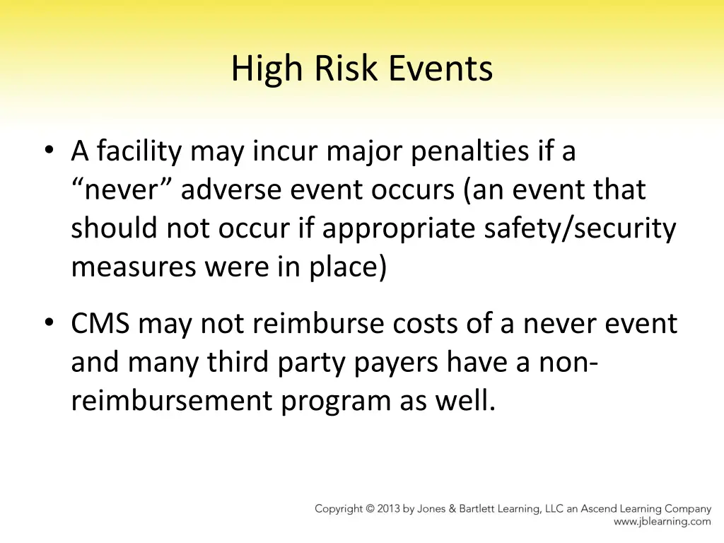 high risk events