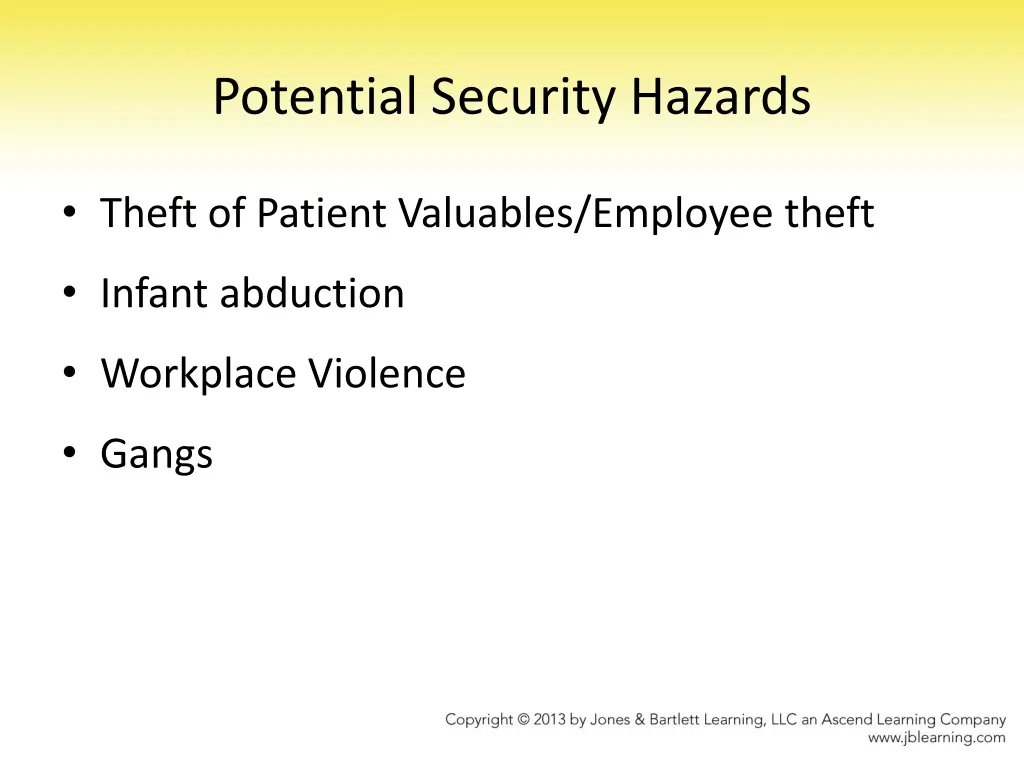 potential security hazards