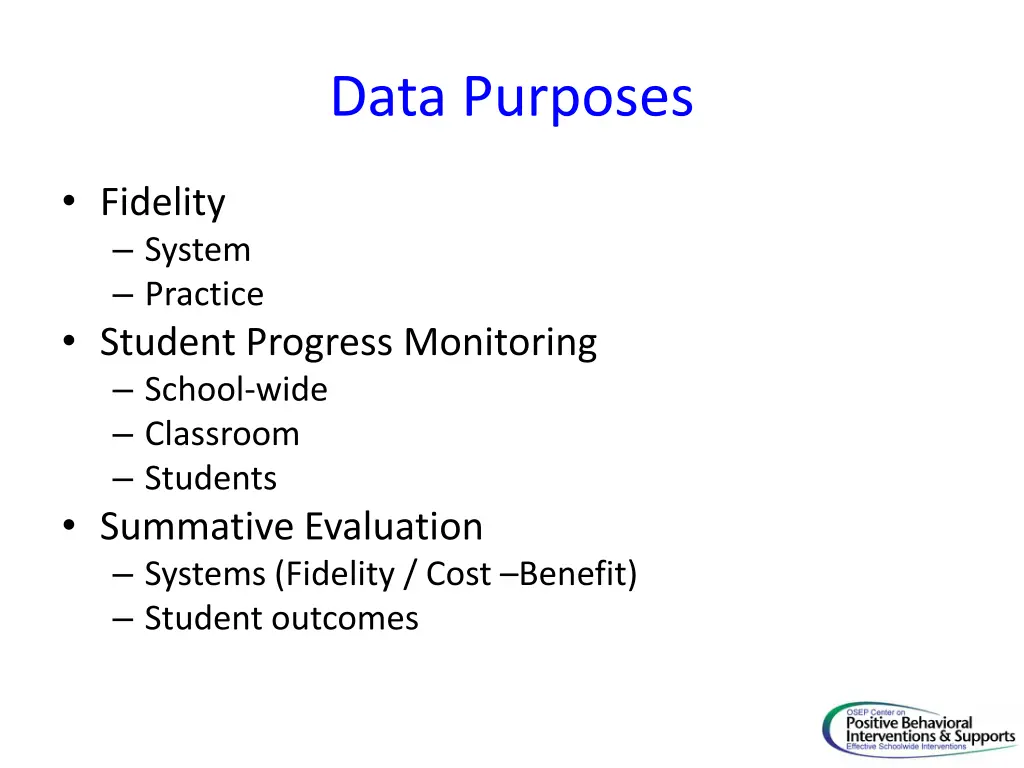data purposes