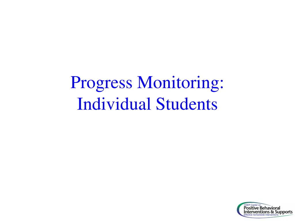 progress monitoring individual students