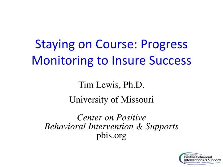 staying on course progress monitoring to insure