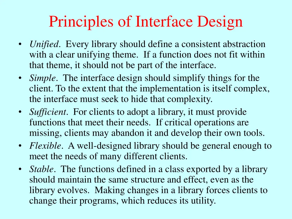 principles of interface design