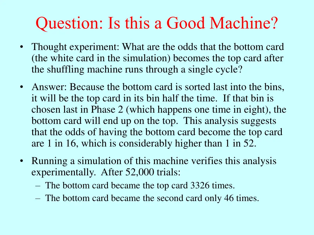 question is this a good machine