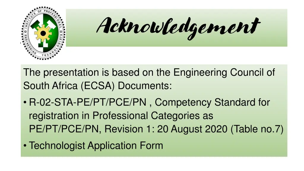 acknowledgement