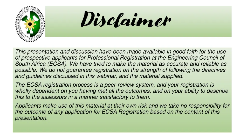 disclaimer